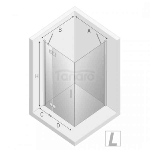 NEW TRENDY - Kabina prostokątna New Renoma BLACK 100x80x195  D-0205A/D-0110B  LEWA