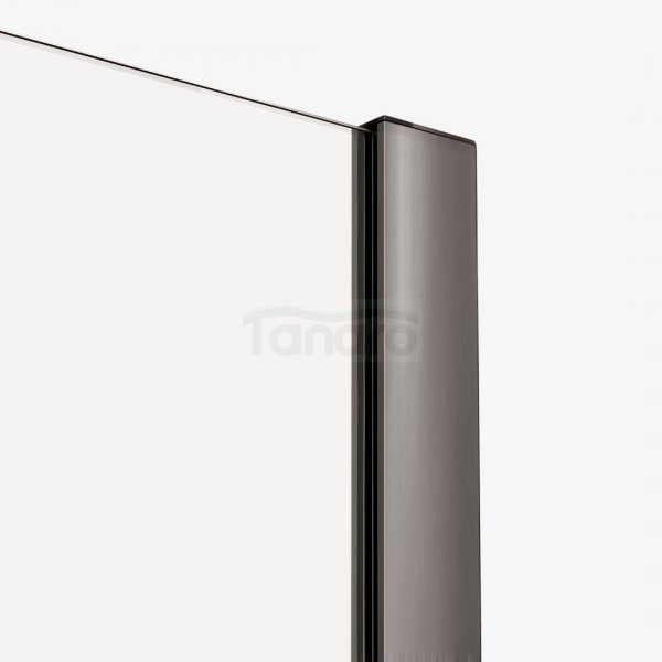 NEW TRENDY Drzwi wnękowe SMART GUNMETAL BRUSHED 1D U 110x200 szkło czyste 8mm Active Shield 2.0 - WIESZAK EXK-7825