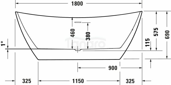 DURAVIT Wanna akrylowa wolnostojąca owalna DuraVato 1800 800 x 690 mm | 700569000000000