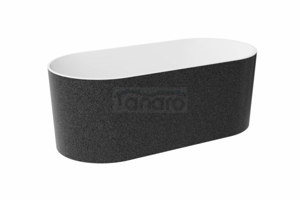 BESCO Wanna wolnostojąca Lova Glam 160 grafitowa + klik-klak chrom #WWM-160LGKS