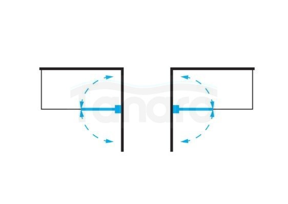 OMNIRES - Parawan nawannowy jednoskrzydłowy KINGSTON CHROM 70 cm  XHE85CRTR
