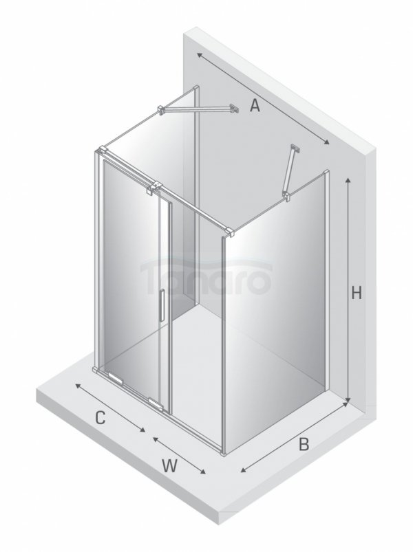 NEW TRENDY Kabina prysznicowa SMART 1D prostokątna przyścienna U 130x100x200 szkło czyste 8mm Active Shield 2.0  EXK-4081