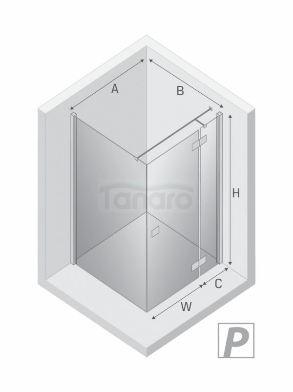 NEW TRENDY Kabina prysznicowa REFLEXA BLACK 1D prostokątna P 90x80x200 szkło czyste 6mm Active Shield 2.0 EXK-4927