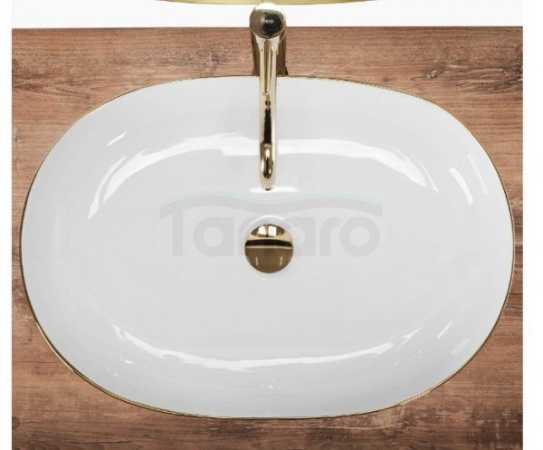 REA - umywalka nablatowa CLEO 61 Gold Edge