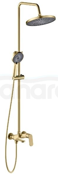 REA - Zestaw Prysznicowo - Natryskowy MARCO z wylewką Złoty szczotkowany / Gold brush
