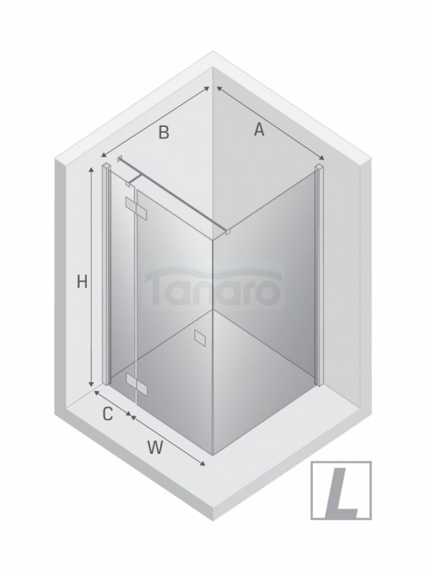 NEW TRENDY Kabina prysznicowa REFLEXA BLACK 1D prostokątna L 80x70x200 szkło czyste 6mm Active Shield 2.0 EXK-4912