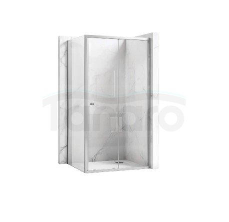 REA - Kabina Prysznicowa PRIMO SLIDE CHROM uchylne drzwi 100 + ścianka 90