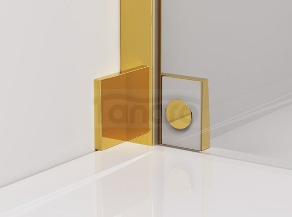 NEW TRENDY - Kabina prysznicowa prostokątna AVEXA GOLD BRUSHED EXK-1756/57 Złote Profile 100x90x200