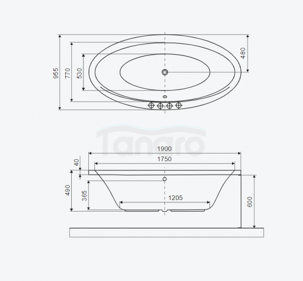 EXCELLENT Lumina wanna owalna 190x95 cm, biały połysk WAEX.LUM19WH