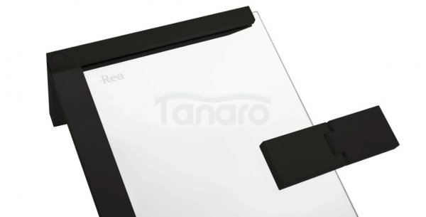 REA - Kabina narożna - drzwi podwójne prysznicowe składane, łamane HUGO DOUBLE 80x90 Black / Czarne 
