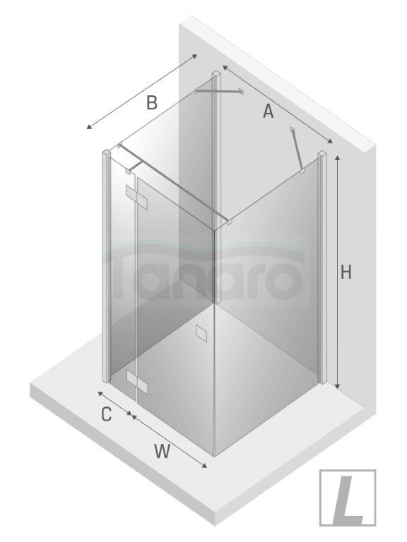 NEW TRENDY Kabina prysznicowa przyścienna drzwi uchylne REFLEXA BLACK 80x70x200 POLSKA PRODUKCJA  EXK-1825/EXK-1826