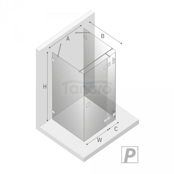 NEW TRENDY Kabina przyścienna AVEXA GOLD SHINE 90x100x200 EXK-2133/EXK-2103 POLSKA PRODUKCJA