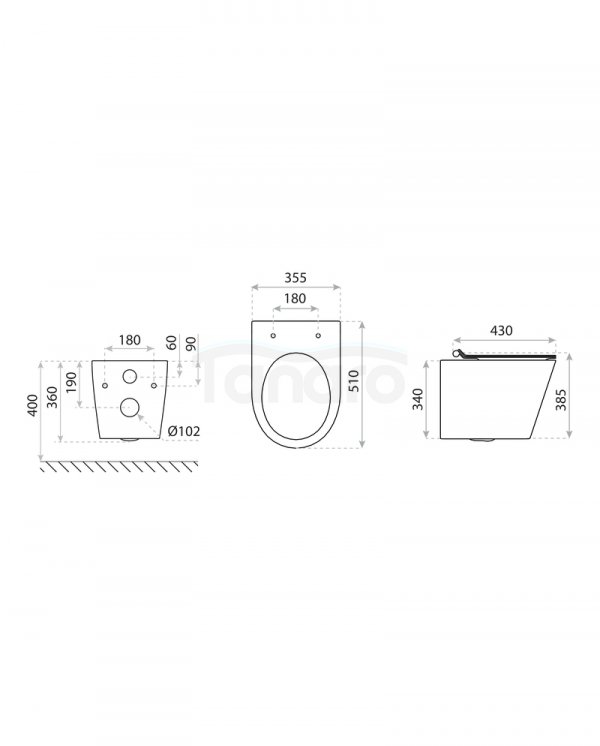 LAVITA Miska wisząca WC Galve 3.0 + Stelaż podtynkowy do miski WC 40cm LAV 101 + Przycisk do stelaża LAV 200.3