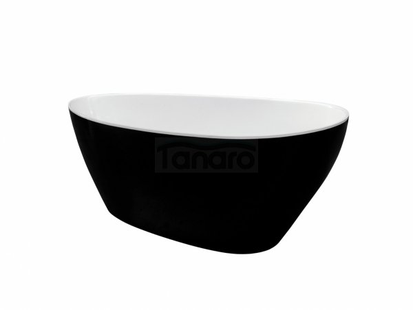 BESCO Wanna wolnostojąca 142x62 Goya B&amp;W klik-klak chrom #WMD-140-GBW
