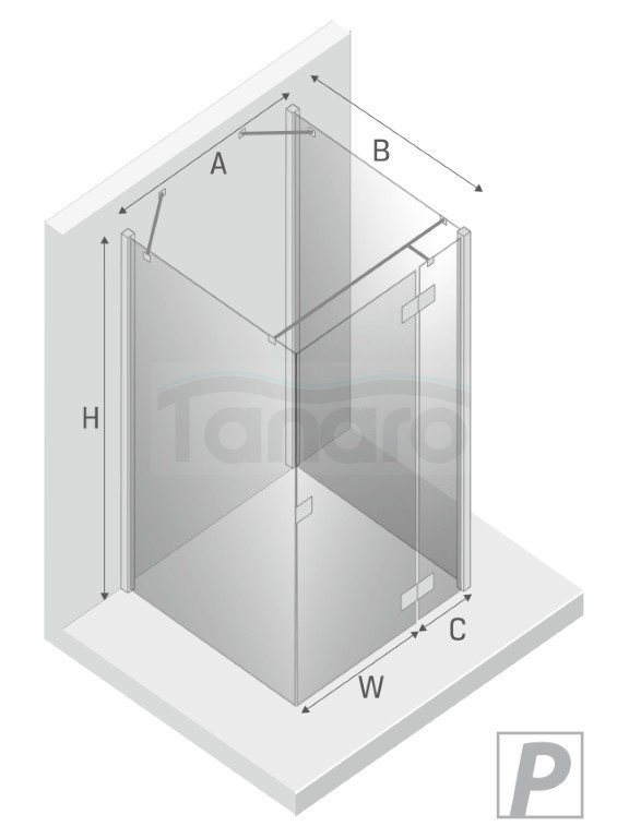 NEW TRENDY Kabina prysznicowa przyścienna drzwi uchylne REFLEXA BLACK 90x100x200 POLSKA PRODUKCJA  EXK-1361/EXK-1362