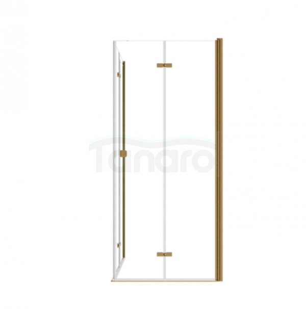 BESCO Kabina kwadratowa składana 80x80x195 Exo-H 80 Brushed Gold KEHZS-80-195
