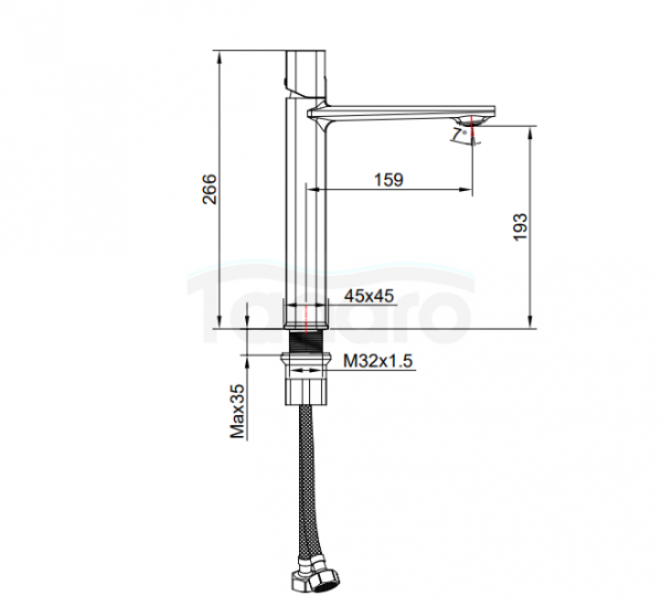 LAVEO Bateria umywalkowa nablatowa TORES czarna BVT_72ND