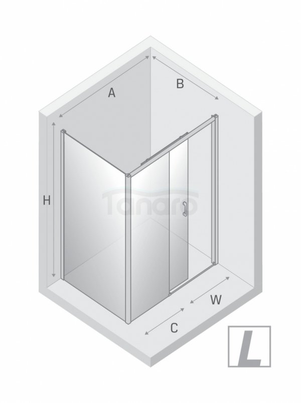 NEW TRENDY Kabina prysznicowa PRIME GUNMETAL BRUSHED 1D prostokątna L 110x70x200 szkło czyste 6mm Active Shield 2.0 K-4800