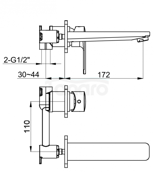 Kohlman Bateria umywalkowa TEXEN QW180T