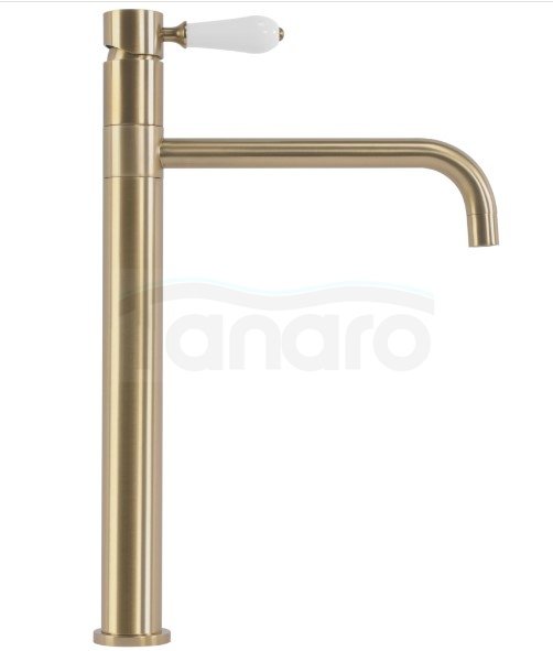 REA - Bateria umywalkowa obrotowa SERRA Złota Szczotkowana/ Gold Brush Wysoka