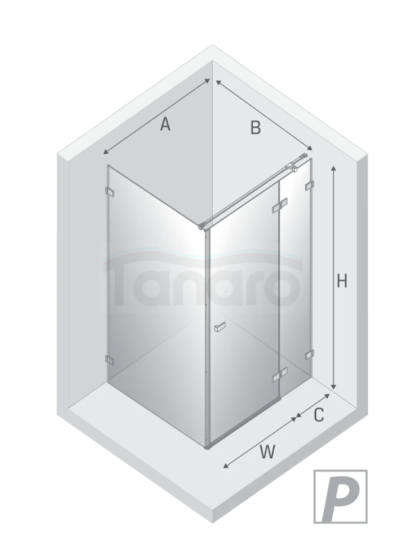 NEW TRENDY Kabina prysznicowa Avexa 100x90x200, pojedyncze drzwi szkło 6mm z powłoką ACTIVE SHIELD EXK-1483/EXK-1484