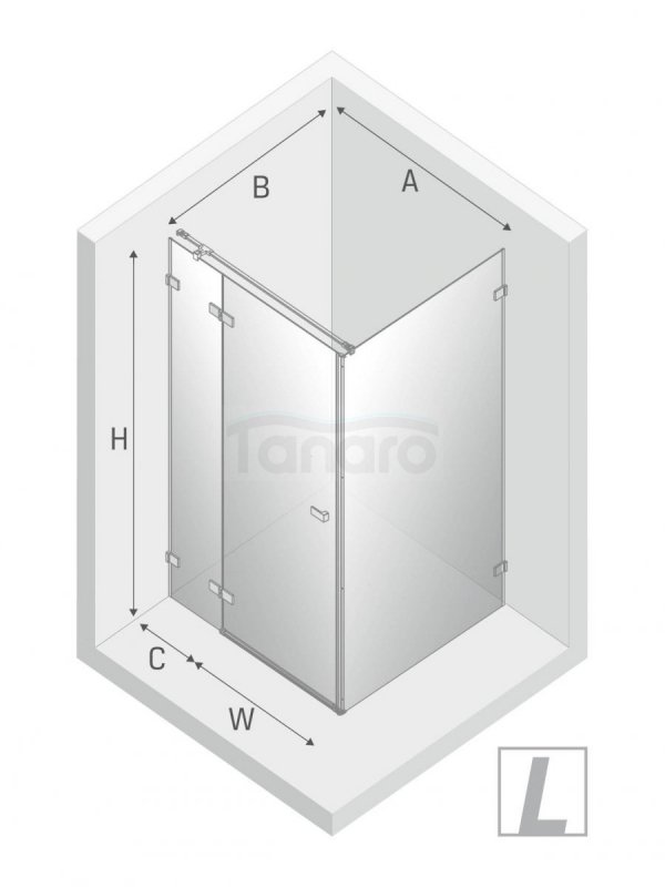 NEW TRENDY Kabina prysznicowa drzwi uchylne AVEXA GOLD SHINE Linia Platinium 80x100x200 EXK-1650/EXK-1651