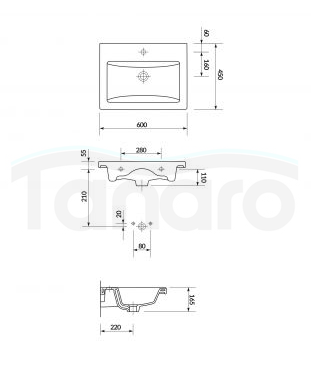 CERSANIT - Set C434 LARGA COMO 60 biały (szafka LARGA + umywalka COMO)  S801-574