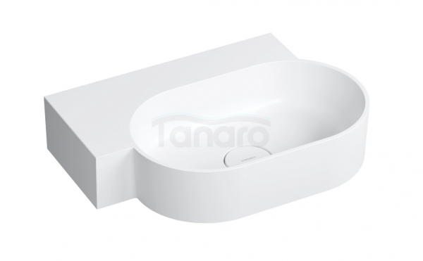 OMNIRES umywalka nablatowa/wisząca OVO M+ lewa, 55 x 38 cm biały mat OVO555UWLBM