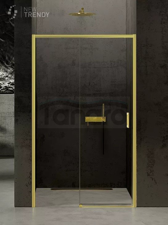 NEW TRENDY Drzwi prysznicowe wnękowe PRIME LIGHT GOLD 130x200 D-0426D-0427A