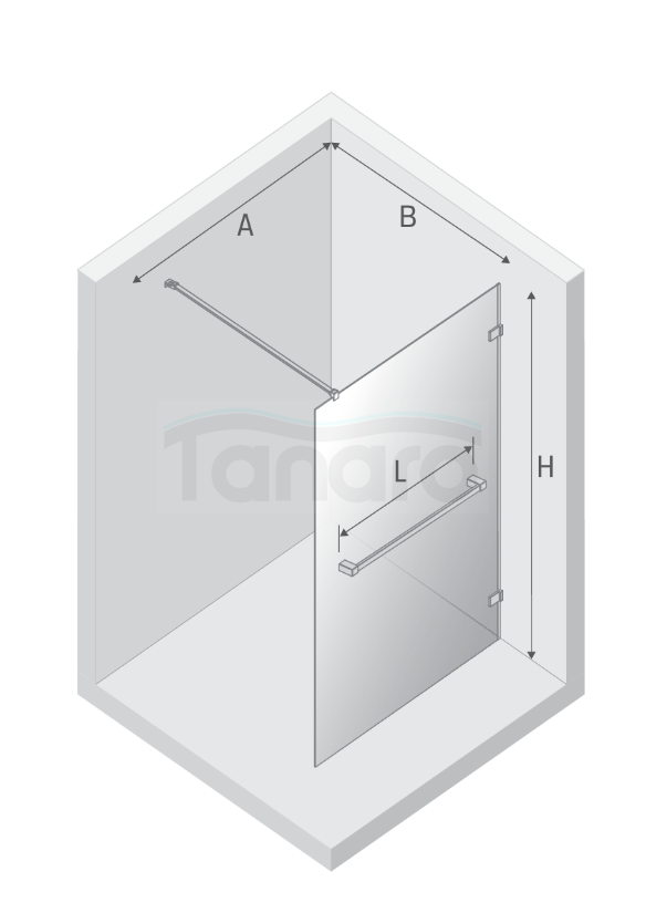 NEW TRENDY Kabina prysznicowa AVEXA WHITE walk-in 100x200 szkło czyste 8mm Active Shield 2.0 WIESZAK EXK-2953