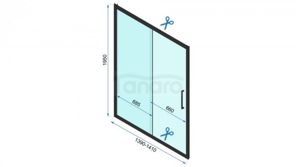 REA - drzwi prysznicowe przesuwne RAPID SLIDE 140