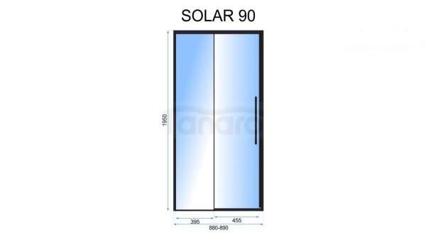 REA - Drzwi prysznicowe SOLAR BLACK 90