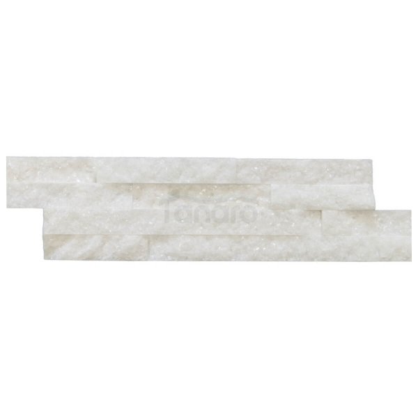 CAPITILE  - Panel ścienny Marmur Biały - kamienny marmur Stackstone Cristal White łupany, naturalny 10x36x0,8-1,3 cm /opakowanie 0,396m2/