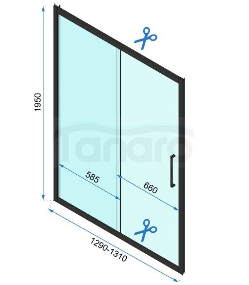 REA - Kabina Prysznicowa Przyścienna RAPID SLIDE Chrom  /drzwi 130 + ścianka 90 x2 + ramię x2/