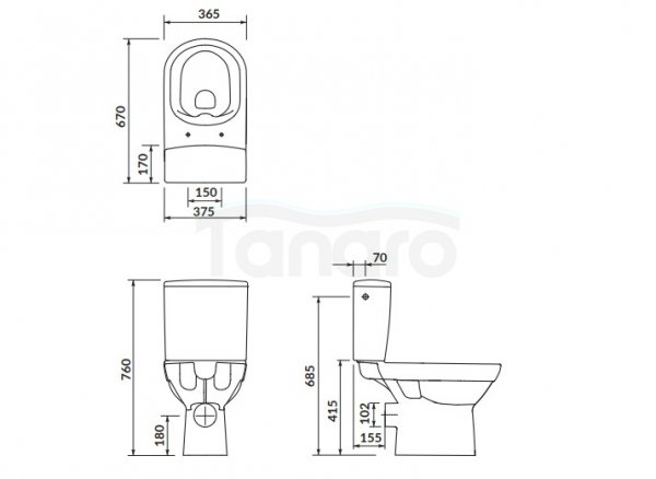 CERSANIT - Zestaw 601 - WC Kompakt CITY NEW CleonOn 010 z deską duroplastową, wolnoopadającą z funkcją łatwego wypinania  K35-035