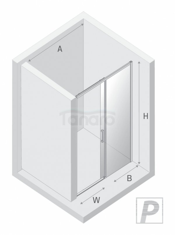 NEW TRENDY Drzwi wnękowe PRIME GUNMETAL BRUSHED 1D P 120x200 szkło czyste 6mm Active Shield 2.0 D-0890A