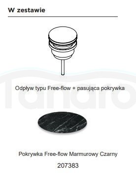 RIHO - Umywalka LIVIT MARMIC marmurowy wzór okrągła czarna matowa W031002M01