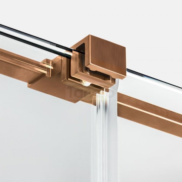 NEW TRENDY Kabina prysznicowa SMART COPPER BRUSHED 2D prostokątna U 80x100x200 szkło czyste 8mm Active Shield 2.0 EXK-7739