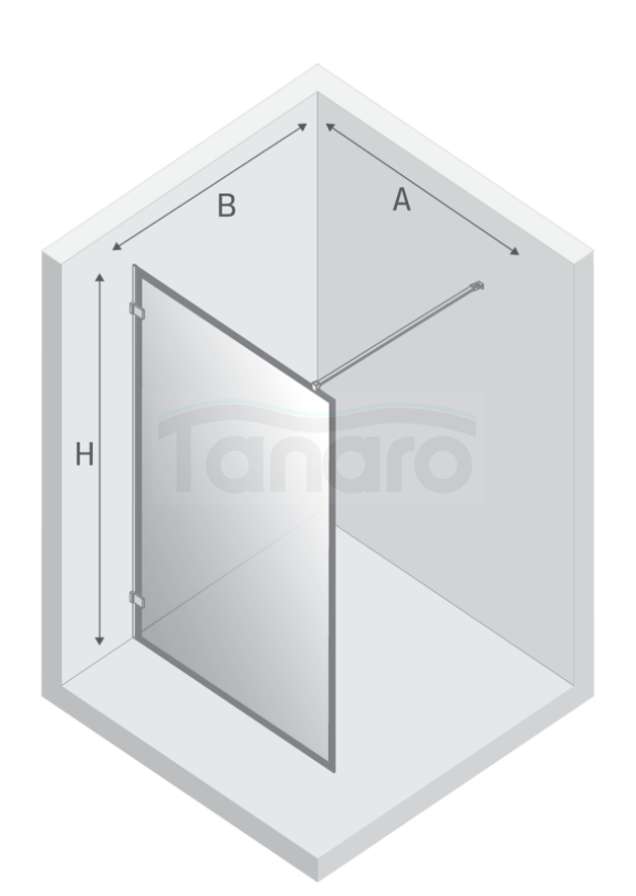 NEW TRENDY Kabina prysznicowa walk in Avexa White 130x200, jednoelementowa. Ze wzorem ramki. Grubość szkła 6mm  EXK-2998