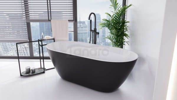 BESCO Wanna wolnostojąca Moya B&amp;W 170 + klik klak chrom #WMD-170-MBW