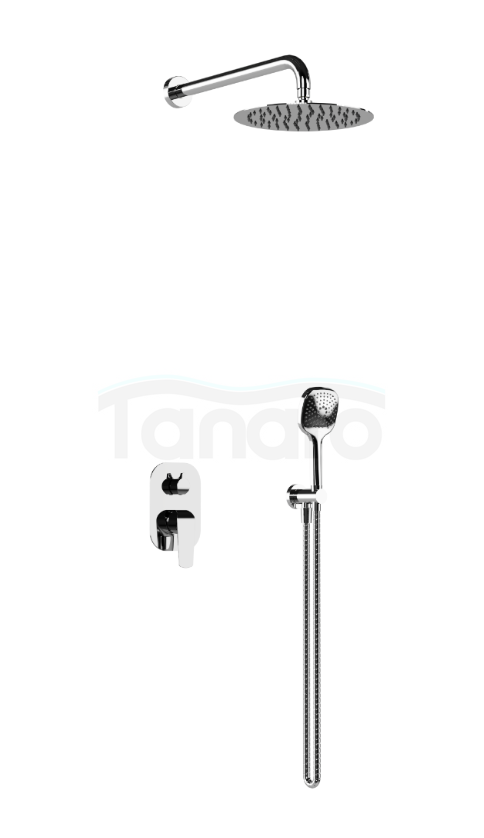 EXCELLENT Clever 2.0 zestaw prysznicowo-wannowy podtynkowy z deszczownicą 25 cm, 2 funkcyjny, chrom AREX.SET.4145CR