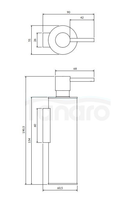 OMNIRES Dozownik mydła w płynie wiszący MODERN PROJECT chrom MP60721CR