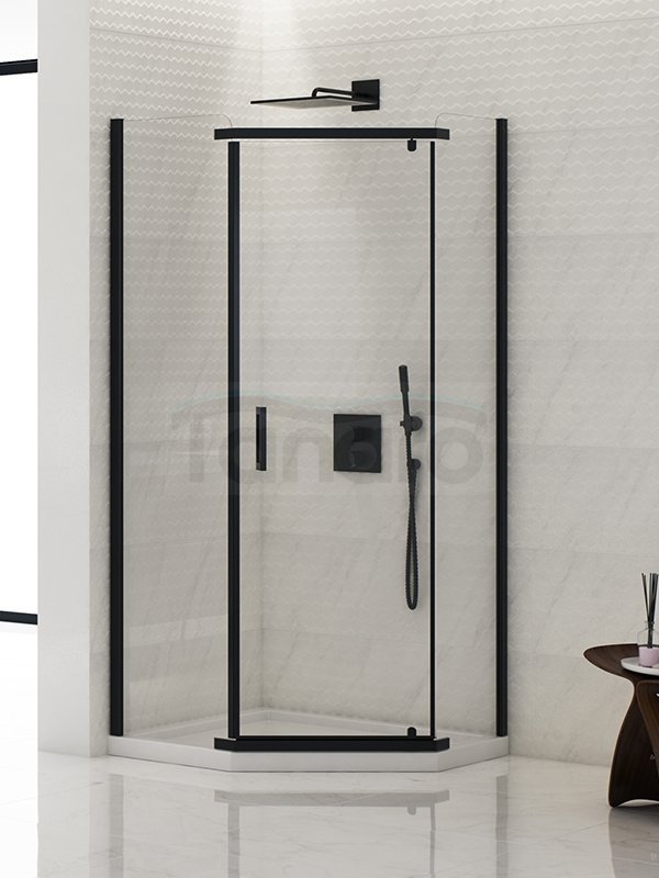 NEW TRENDY -Kabina pięciokątna NEW KOMFORT 90x90x190 8mm czarna/black K-0472