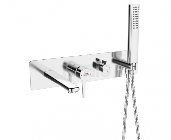 LAVEO Bateria wannowa podtynkowa z zestawem natryskowym POLA BAP_011P