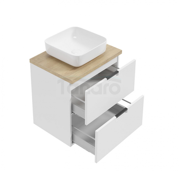 DEFTRANS szafka pod umywalkę z dwiema szufladami 60x60 Avola D60 biały mat 001-D-06024