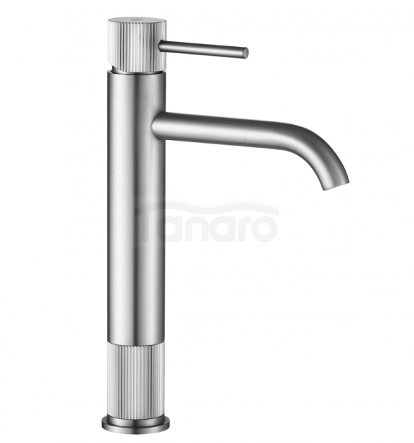 REA Bateria umywalkowa Rea Lungo Stripe Nikiel Szczotkowany Wysoka 