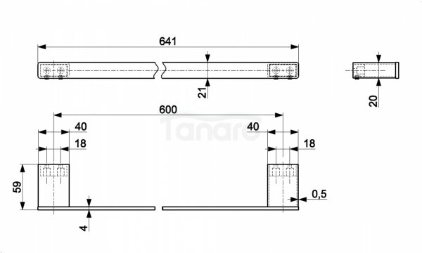 ARMATURA KRAKÓW KFA wieszak ręcznikowy 60 cm CHROM 864-036-00