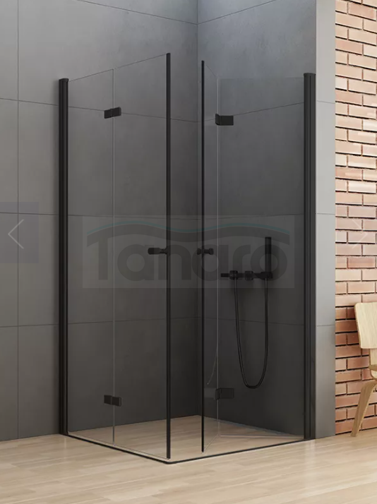 NEW TRENDY Kabina prysznicowa podwójne drzwi składane NEW SOLEO BLACK 90x70x195 D-0235A/D-0237A