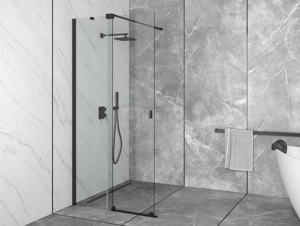 BESCO Kabina ścianka ruchoma Vayo Black 90x200 VYB-90-200C