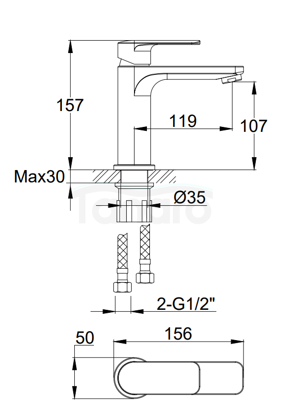 Kohlman Bateria umywalkowa TEXEN QB100T